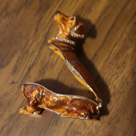Other - Brown and Gold Dachshund Trinket Box